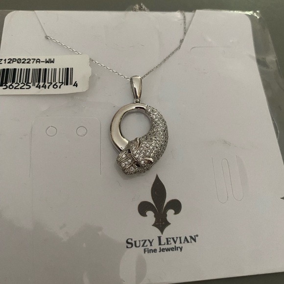 Suzy Levian Panther pave pendant necklace - Picture 3 of 5